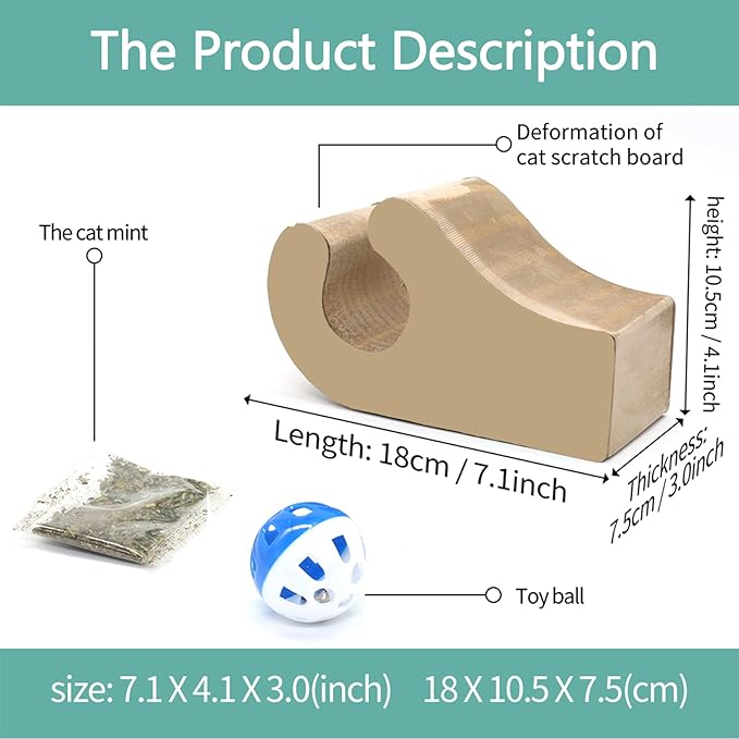 Kitty Curls cat Toy Foldable Magic Organ Cat Scratching Board Cat Ball Adventure The Ultimate Interactive Mental Physical Exercise for Indoor Cats Toy