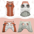 Lelepet Dog Coat Warm Dog Winter Coat Waterproof Dogs Jacket with Harness Built in Reflective Pet Fleece Vest Zip-Up Cold Weather Coats for Medium Dogs Turtleneck & Windproof Coats Dachshund Brown M