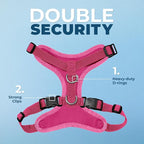 Voyager Step-in Pet Harness - All Weather Mesh, Adjustable Step in Harness for Cats and Dogs by Best Pet Supplies - Fuchsia, L