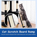 Cat Craft Cat Tree 63 Inch Cat Tower for Indoor Cats, Multi-Level Cat Tree for Large Cats 20 lbs+ Heavy Duty Cat Tower with Sisal Scratching Posts, Hammock, Condo and Extended Platform, Black