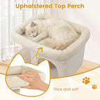 PETSITE 25.5-inch Small Cat Tree, Modern Multi-Level Cat Tower with 2 Comfy Condos, Sisal Scratching Posts, Large Plush Top Perch, and Anti-Tipping Kits, Ideal for Indoor Cats and Kittens (Beige)