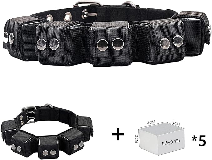 Tactical Weighted Dog Collar - Weights for Training & Exercise - Small, Medium, Large Dogs
