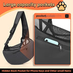 YUDODO Pet Sling Carrier for 2-5 lbs Small Dogs & Cats – Hands-Free Puppy Carrier with Safety Hook, Large Zipper Pocket, Soft Breathable Mesh, Adjustable Strap & Reflective Strip (Cyan 3.0 S)