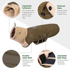 ASENKU Dog Coat, Dog Winter Jackets with Fleece Turtleneck, Windproof, Reflective Pet Snow Jacket for Cold Weather, Coats for Extra Large Size Dogs, Army Green, XXXXL