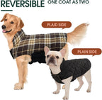 Kuoser Waterproof Dog Coat, Reversible Dog Jacket for Small Dogs, Adjustable Durable Doggie Winter Coat Warm Cozy Puppy Cold Weather Apparel from Small to Large Breed, New Brown S