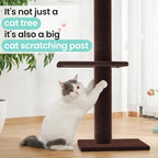 Max & Marlow Cat Tree Floor to Ceiling Cat Tower Height 95-108" Adjustable Kitten Tree Tall Climbing Tree with Carpet Scratching Post and Mat Cat Pole for Indoor Cats,Dark Brown