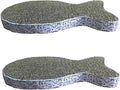 2Pcs Cat Scratching Board Premium Scratch Textures Cardboard Anti-Scratch Stress Relieve Indeformable Fish Self-Adhesive Scratching Board, Cat Scratching Pads (28×15×2.5 cm)
