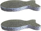 2Pcs Cat Scratching Board Premium Scratch Textures Cardboard Anti-Scratch Stress Relieve Indeformable Fish Self-Adhesive Scratching Board, Cat Scratching Pads (28×15×2.5 cm)