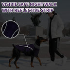 DENTRUN Winter Warm Dog Coat Reflective Jacket with Turtleneck for Cold Weather, Adjustable Buckle Windproof Water Repellent, Thick Snowsuit Fleece Vest for Small, Medium, Large Dogs, Purple, XXXL