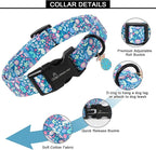 ARING PET Easter Dog Collar, Cute Blue Rabbit Egg Floral Pet Collars with Quick Release Buckle for Puppy Small Medium Large Boy Girl Dogs-XS