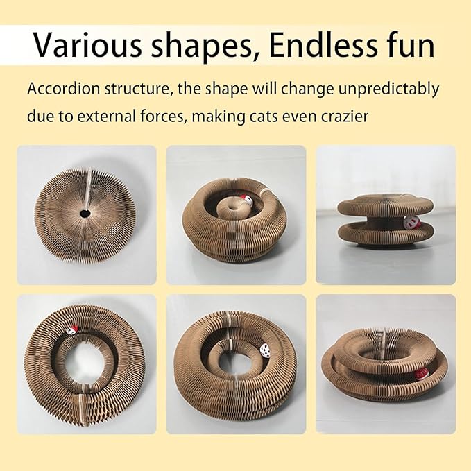 Kitty Curlz, Kitty Curlz Cat Toy, Magic Organ Cat Scratching Board, Snufflepaw Accordion for Cats, Interactive Scratch Pad, Recyclable Cat Scratcher.