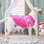Warm Winter Pink Dog Sweater - Cold Weather Pet Clothes for Small Medium Large Dogs Indoor Outdoor, Soft Classic Knit Puppy Apparel Coat, Pink, XL