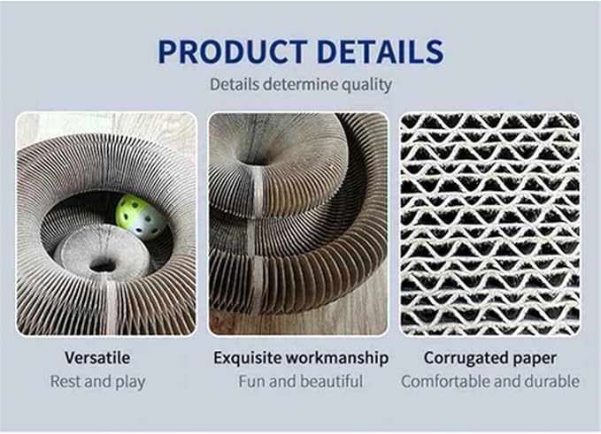 Cat Toy, Magic Organ Cat Scratcher, Cat Scratchers for Indoor Cats, Cat Toy Round Accordion (2pcs)