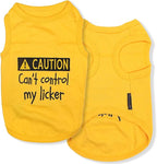 Parisian Pet Dog Shirt – 100% Cotton Shirts for Small Dogs – Yellow Sleeveless Puppy Clothes – Lightweight Pet Apparel – Breathable Soft Dog Clothes - Stretchy Funny T Shirts for Dogs