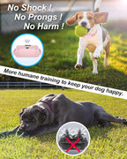 No Shock Dog Training Collar with Remote, Dog Vibration Collar with Controller Beep and Vibrate Only, Safe Lock Waterproof Rechargeable Vibrating Collars for Dogs(10-120 lbs)-No Prongs (Pink)