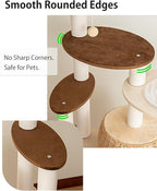 56.7in Large Wooden cat Tree for Large Multiple Cats,cat Tree with Observation Deck, Suitable for Summer and Winter 144CM (Particleboard)