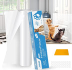 Door Protector from Dog Scratching, 197"x12" Anti Cat Scratch Furniture Protector, Single-Sided Sticky Thicken Vinyl Couch Protector from Cat Claws for Furniture Sofa Door Walls (30 Pins)