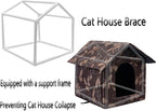 Cat Houses for Outdoor Cats Outdoor Houses for Feral Cats Cat House with Weatherproof Canvas Roof Stray Shelter (Cat House Brown, Large-Houses)