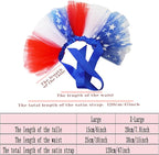 Dog Tutu Dress for Small Dogs Cats, Pets Costume Party Puppy Skirt Halloween Accessories (Red Blue White, X-Large)