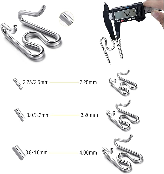 Dog Collar Extra Links Designed for Training Collars (4 Pack) Steel Chrome Plated Dog Training Collar Links (4.00mm, Black)