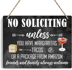 No Soliciting Sign For House, Do Not Knock Or Ring Doorbell Wooden Sign for Front Door, Farmhouse Baby Room Nursery Home Bedroom Rustic Hanging Sign, Set of 1 Wooden Sign With Rope - f06