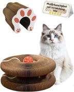 Cat Scratcher Board Toys,Interactive Magic Organ Bell Ball Track,Bored Kitty Indoor Cardboard Gifts,Round Pet Paw Scratch Pad,No Posts Puzzle Tree Tower Bed House,Circle Tunnel Nail File