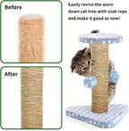 1/6 Inch Natural Sisal Rope, 164-Feet, 50m, for Cat Scratching Post, Tower, DIY Hemp Twine, Replacement, Sisal Fiber, Biodegradable, 4mm Diameter