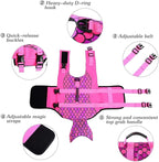 ASENKU Dog Life Jacket - Pet Safety Vest for Swimming & Boating, Shark Life Jacket with Floatation, Dog Lifesavers Swimsuits for Small Medium Large Dogs (Mermaid Pink, XL)
