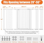 keny 36" Extra Tall Baby Gate for Stairs, 29"-55" Wide Auto Close Dog Gate for Doorways, Pressure Mounted Easy Walk Through Pet Gate with Door, White