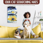 59" x 15.7" Thickened Cat Wall Climbing Carpet Large Cat Scratcher Mat Carpet with 5 Pcs Fixed Nails Wall Furniture Scratching Post Couch Sofa Protector