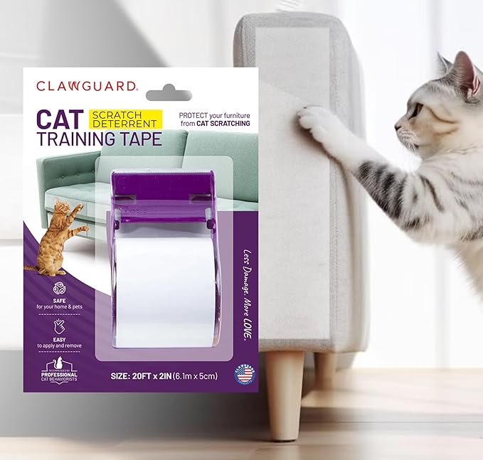 CLAWGUARD Cat Scratch Furniture Protector Tape Dispenser – Anti Scratch Cat Tape for Furniture, Couch Protector from Claws & Deterrent