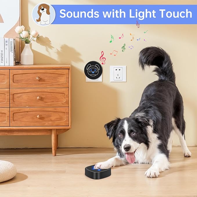 Dog Door Bell for Potty Training, Wireless Dog Doorbell Ring to Go Outside, IP65 Waterproof Touch Buttons, 50 Melodies & 1000 Feet Range
