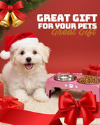 Elevated Dog Bowls for Small Dogs and Cats, Non-Slip Cat Bowls with 2 Thick 5.5" Stainless Steel Dishes, Dog Feeder 2 Heights Adjustable to 2.6"-5.3"