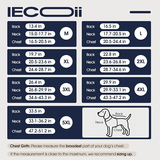 IECOii Warm Dog Coat - Reflective Waterproof Dogs Jackets Windproof Snow Jacket for for Deep Chest Breeds, Beagle & Corgi, Adjustable Warm Vest for Walking, Camping, Hiking, Green, Sizes L