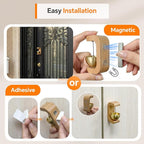Magnetic Shopkeepers Bell for Door Opening – Vintage Wooden Door Chime & Wireless Brass Doorbell for Business Entrance, Store, Fridge – Dopamine Decor Wind Bell with Gentle Sound, Housewarming Gift