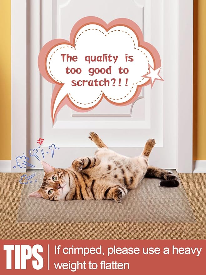 8.2Ft(L) Carpet Protector for Pets - Anti-Slip Cat Carpet Protector, Scratch Resistant Pets Scratch Stopper, Easy to Cut Floor Runner Under Doorway to Prevent Tearing