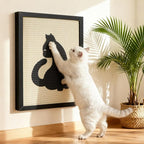 Ownpets Sisal Cat Scratcher, Cat Wall Mounted Scratcher, Cute Scratch Pad for Indoor Cats, with Frame Decorative Art Scratching Board Furniture Protector