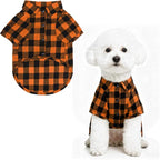 PUPTECK Plaid Fall Dog Shirt, Cute Puppy Cat Polo T-Shirt, Soft Pet Clothes Boy for Small Medium Dogs, S