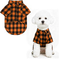 PUPTECK Plaid Fall Dog Shirt, Cute Puppy Cat Polo T-Shirt, Soft Pet Clothes Boy for Small Medium Dogs, M