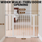 Baby Gate for Stairs, 29.7-40.6" Pressure Mounted Dog Gate, Auto Close Safety Gate for Children & Pets, Easy Install Pet Gate with Walk Thru Door for Doorways & Hallways, No Drilling, Dual-Lock Design
