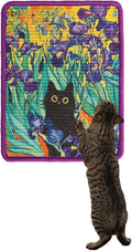 ILIMOC Sisal Cat Scratcher Mat: 16x12 Inches Natural Scratch Mats Art Print - Iris Decorative Vertical Cat Wall Scratcher for Couches Cabinets Doors - Durable Scratching Poster for Indoor