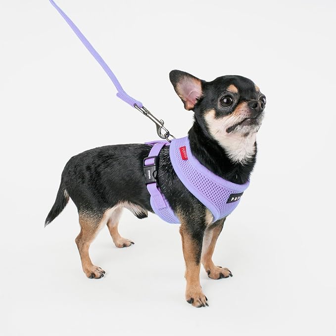Puppia Soft Dog Harness No Choke Over-The-Head Triple Layered Breathable Mesh Adjustable Chest Belt and Quick-Release Buckle, Violet, XX-Large