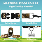 Fall Reflective Martingale Collar for Dogs with Quick Release Buckle Autumn Dog Collars (Brown Plaid, Small)