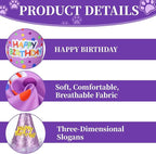 Dog Birthday Hat with Glitter Bandana Dress Set Puppy Birthday Party Supplies Cute Tutu Skirt Costume Outfit for Small Medium Large Dogs Cats Kitten Pet Decorations Purple