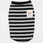 LOPHIPETS 100% Cotton Striped Dog Shirts for Small Dogs Chihuahua Puppy Clothes Tank Vest-Black and Gray Strips/XS