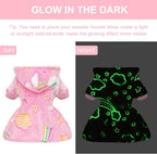 Dog Sweater Fleece Dog Hoodie Winter Puppy Clothes for Small Dogs Boy Girl Pet Hoodies Cold Weather Doggie Coats Fall Doggy Sweatshirt for Chihuahua Yorkie Cat Sweater Costume, Pink Rainbow, S