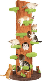 NUNU LAB Luxury Cat Tree for Indoor Cats- 90.5" Super Large Magic Forest Cat Tree Tower with Sisal Scratching Pad, Multiple Condo, Jumping Platforms and Plush Toys for Multi-Cat Household