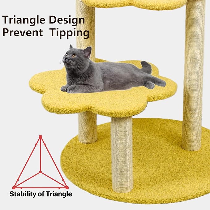 Cat Tree with Removable Cozy Perch & Scratching Posts Hanging & Toy Multi-Level Cat Furniture for Kittens/Cats to Climb, Rest & Play Hanging Toy