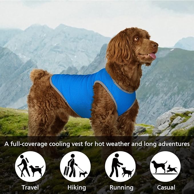 2 Pack Cooling Shirts for Dogs, Lightweight Mesh Breathable Dog Shirt for Small Dogs Boy, Sun-Protection Sleeveless Shirts for Dog&Cat Puppy Vest Pet Apparel P23ST00602M