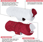KYEESE Dog Coat Warm Pet Winter Puffer Coat with Leash Hole Windproof Dog Coats for Small Dogs Soft Pet Sweater for Cold Weather Waterproof Dogs Jacket with Fleece Lined Thick Pets Clothes with Pocket